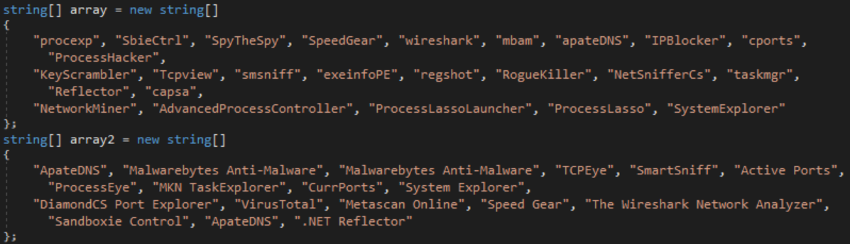Image 6: List of blacklisted applications.