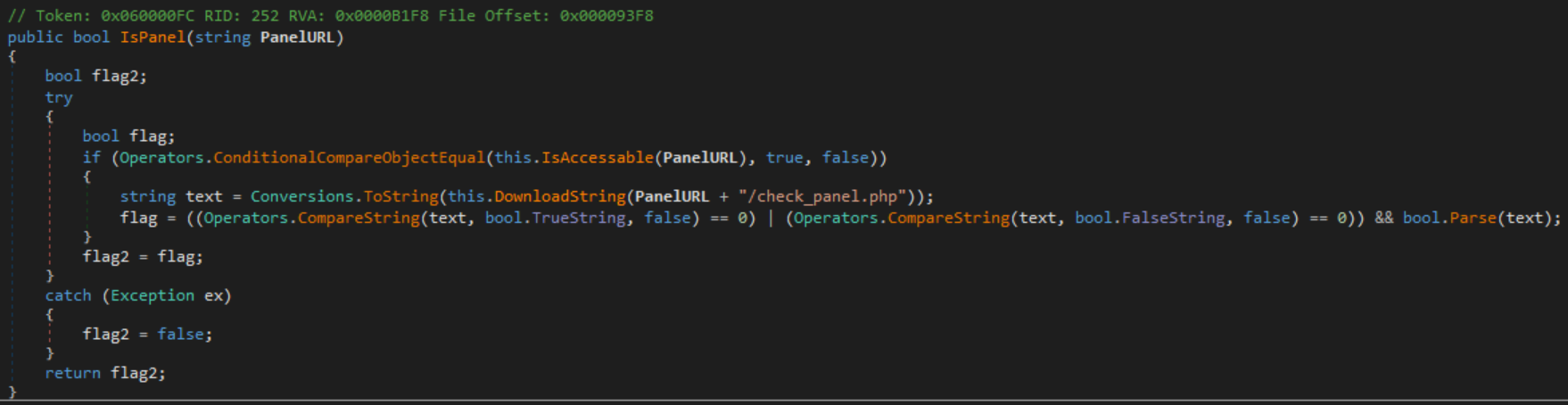 Image 4: Sanity check performed to ensure the C2 server is reachable.