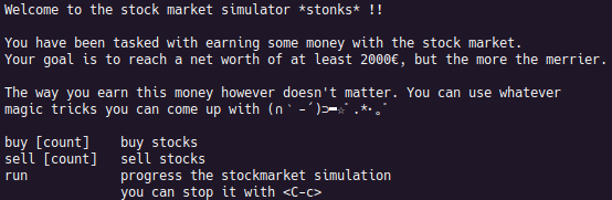 Image 1: Help message for stonks.
