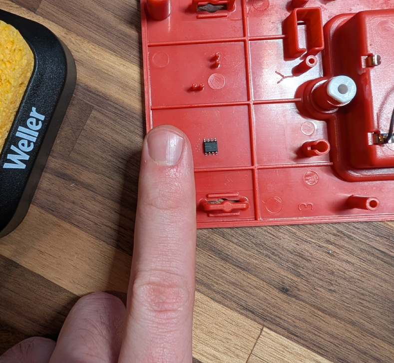 Image 3: The detached component compared to my finger.