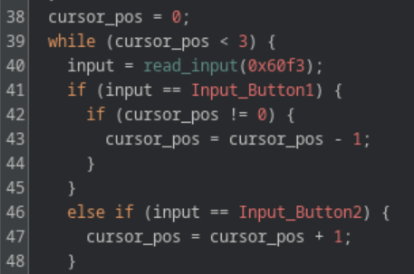 Image 9: Resulting decompiled code to move the cursor left or right.